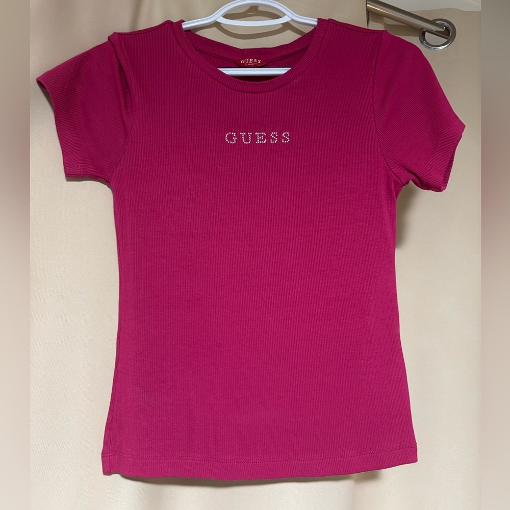 Guess Fuchsia Ribbed Top
